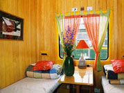 Tulico train's wooden cabin
