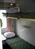 Soft class 4-berth sleeper, most modern type on trains SE1-SE6. The other two berths are just out of shot to the left